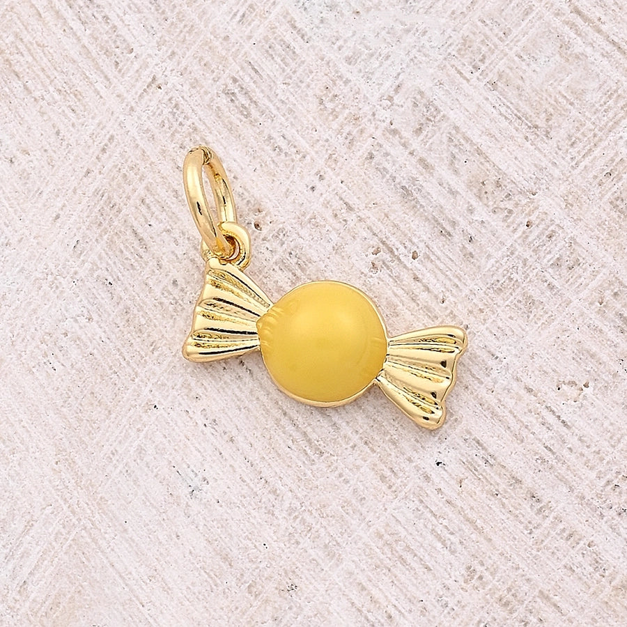 1 Pc/Package 12x6.5mm Hole 3~3.9mm Copper 18K Gold Plated Candy Polished Pendant Jewelry Accessories