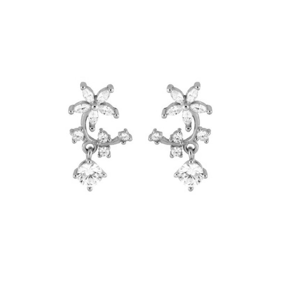 1 Pair Casual Elegant Geometric Copper Zircon Drop Earrings Ear Studs