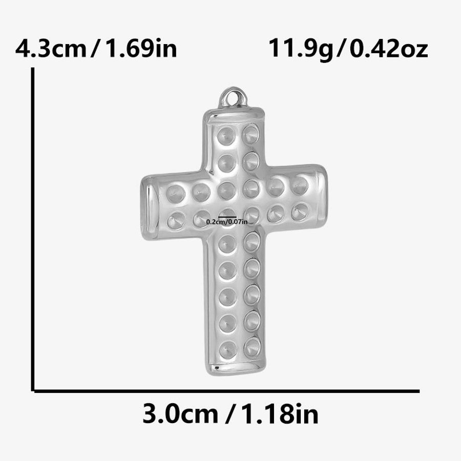 1 Piece 3*4.3mm 304 Stainless Steel 18K Gold Plated Cross Pendant Jewelry Accessories