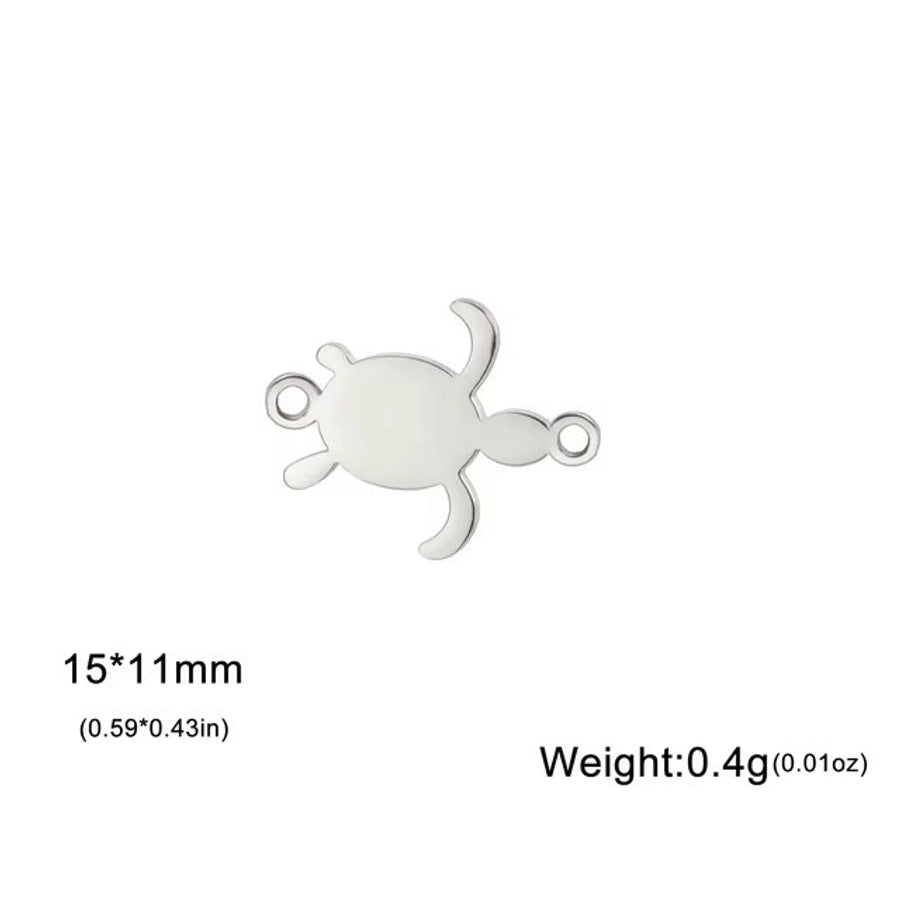 1 Piece 304 Stainless Steel Tortoise Flower Shell Pendant