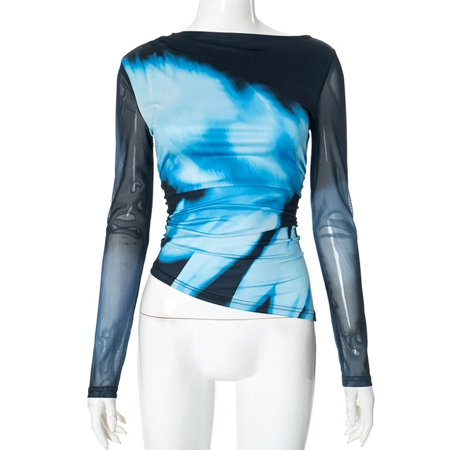 Women's T-shirt Long Sleeve T-Shirts Streetwear Color Block
