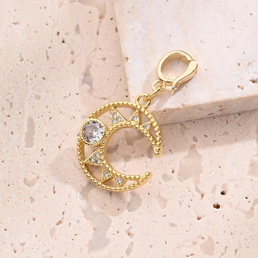 1 Pc/Package 14x14mm 18x14mm 21x21mm 5.5x4mm Copper Zircon 18K Gold Plated Tortoise Dog Moon Polished Pendant Jewelry Accessories