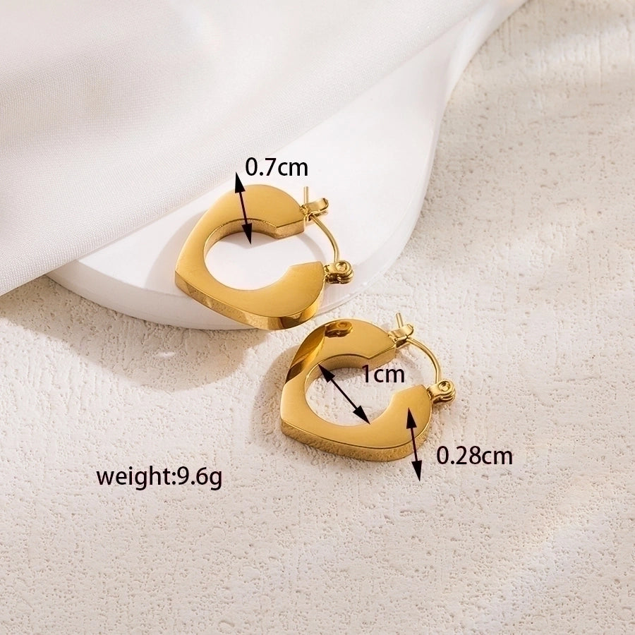 1 Pair IG Style Basic Cool Style Solid Color Plating 304 Stainless Steel 18K Gold Plated Stainless Steel Earrings