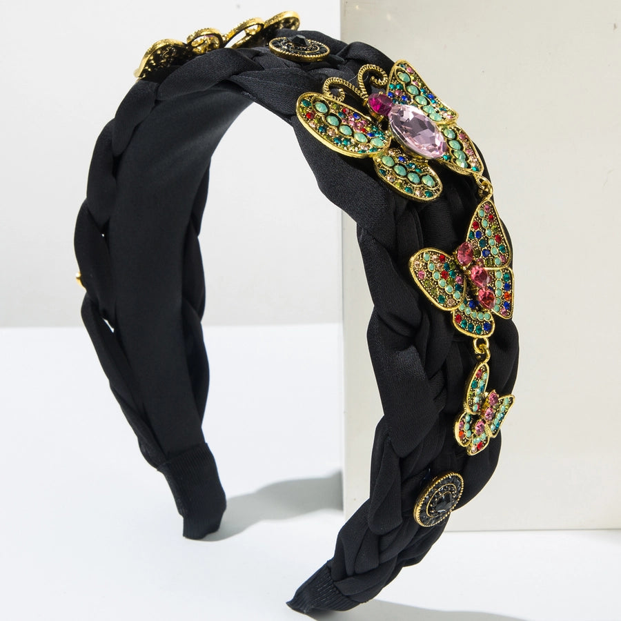 Women's Casual Vintage Style Classic Style Butterfly Alloy Cloth Rhinestone Hair Band