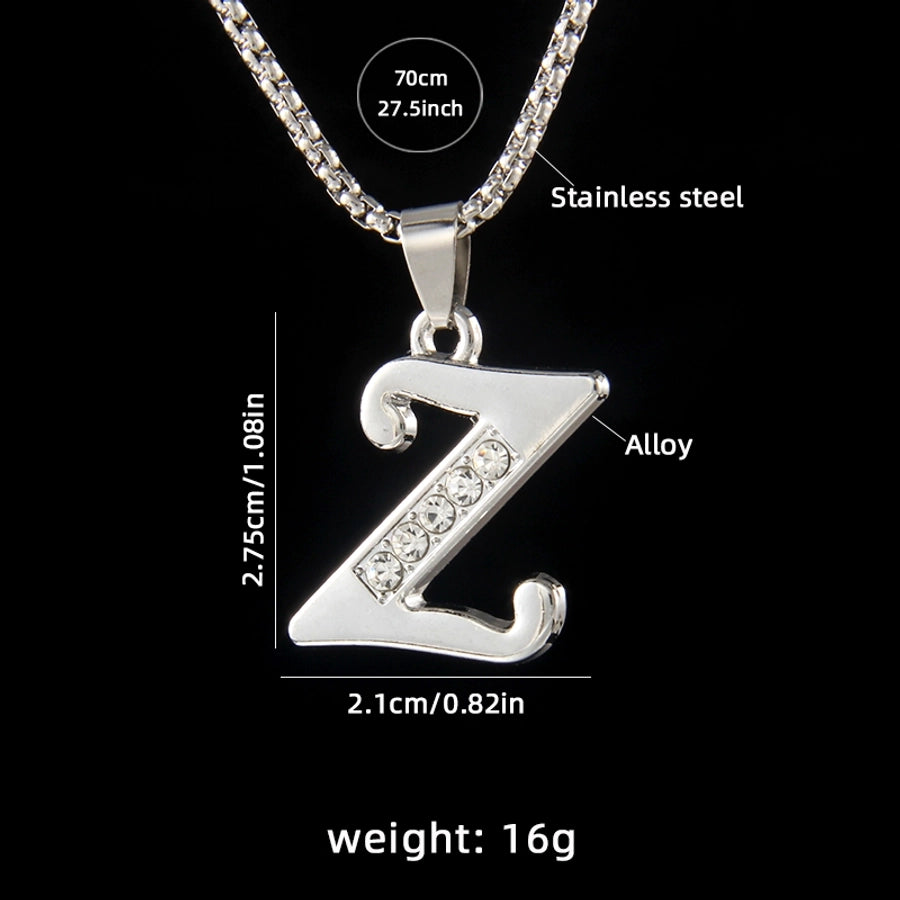 Simple Style letter 201 Stainless Steel Zinc alloy Unisex Pendant Necklace