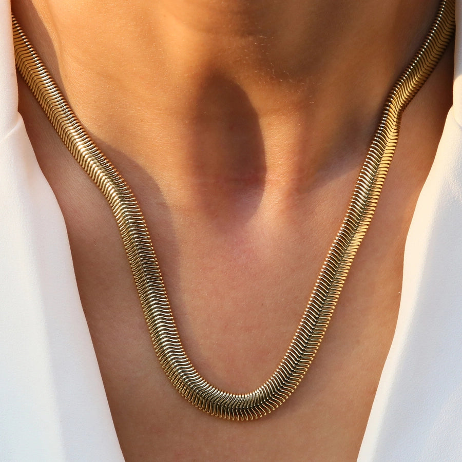 Brass snake chain Plating Geometric Necklace