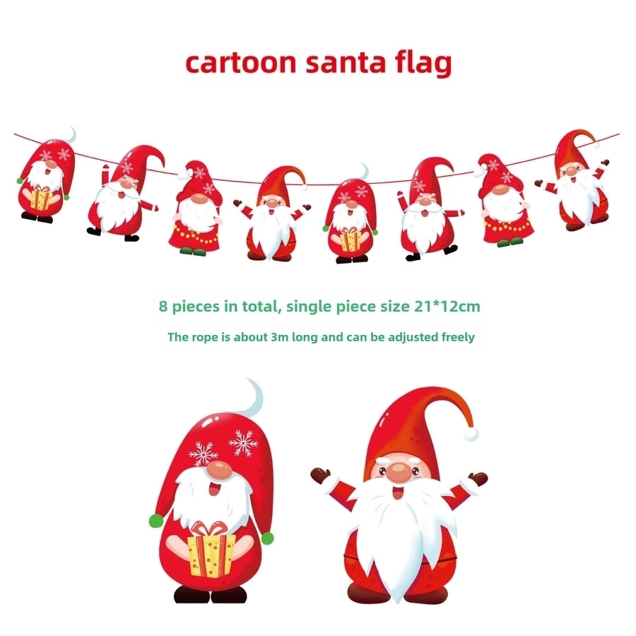 Christmas Paper Flag Christmas Window Hotel Scene Decoration Flag Santa Claus Flag