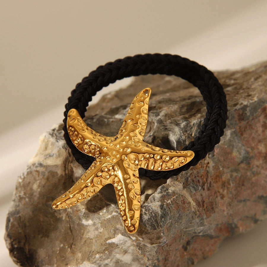 Women's IG Style French Style Beach Starfish 304 Stainless Steel Elastic Band Hair Tie