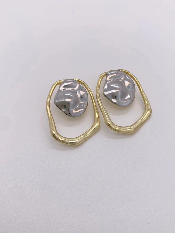 1 Pair Lady Geometric Plating Copper Ear Studs