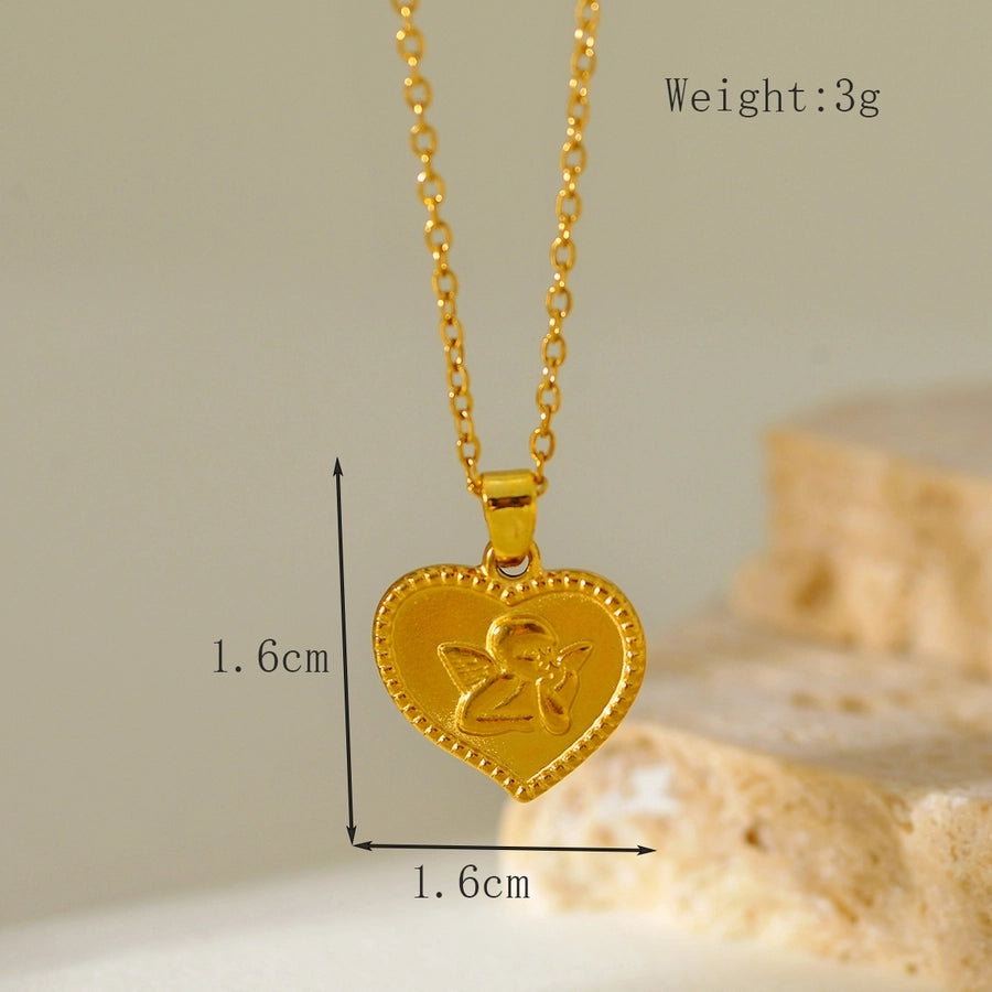 Jewelry Elegant Glam Luxurious Heart Shape 304 Stainless Steel Necklace