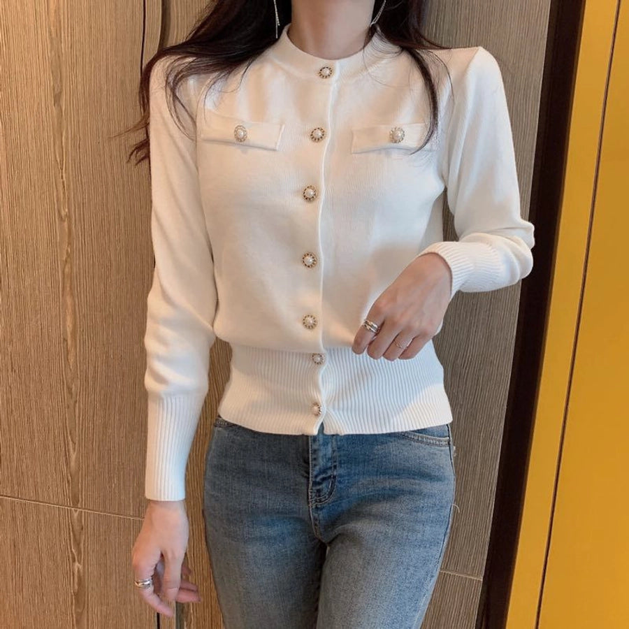 Women's Sweater Long Sleeve Sweaters & Cardigans Vacation Simple Style Solid Color
