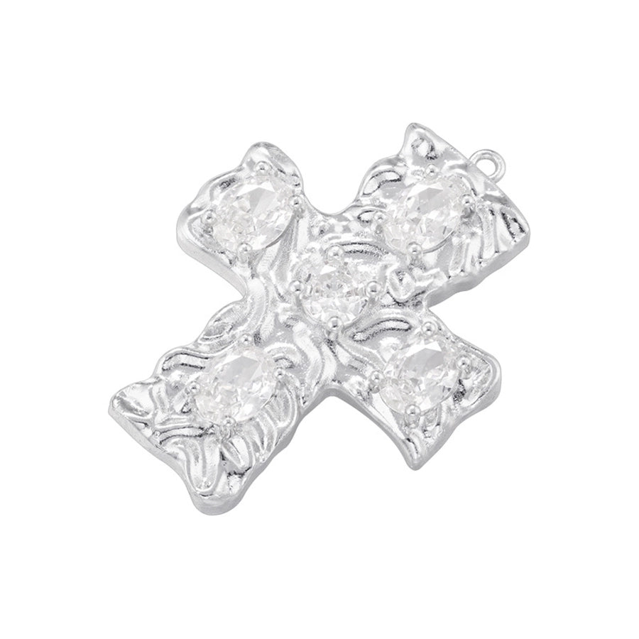 1 Piece Brass Zircon Cross Pendant
