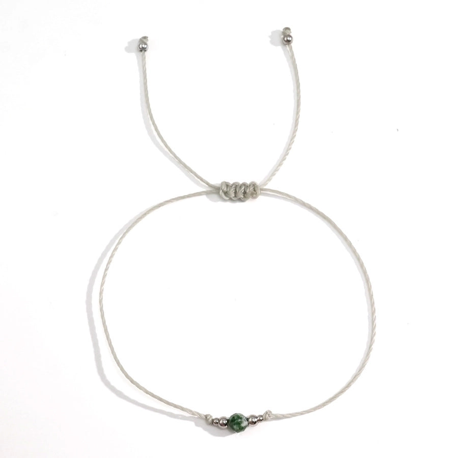 Bohemian Round 304 Stainless Steel natural stone Wax line String Bracelets