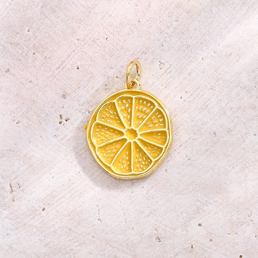 1 Pc/Package 17x15mm Hole 3~3.9mm Copper 18K Gold Plated Lemon Polished Pendant Jewelry Accessories