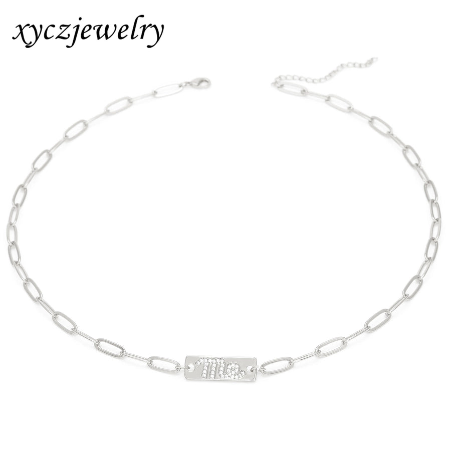 Jewelry Casual Classic Style Letter Copper Zircon Necklace