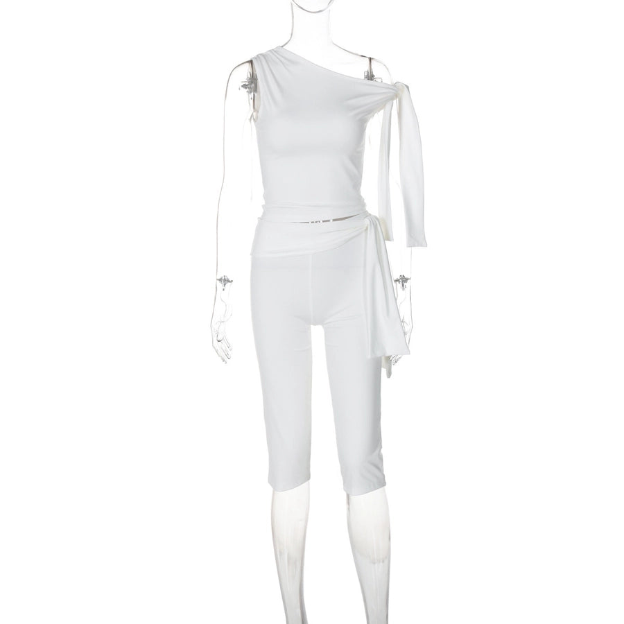 Banquet Daily Women's Casual Elegant Solid Color Spandex Polyester Pants Sets Shorts Sets