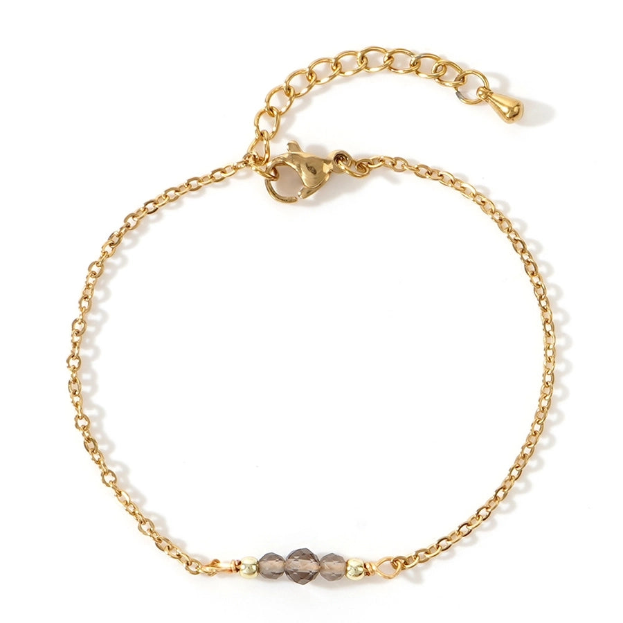 Bohemian Round 304 Stainless Steel natural stone cable chain String Bracelets