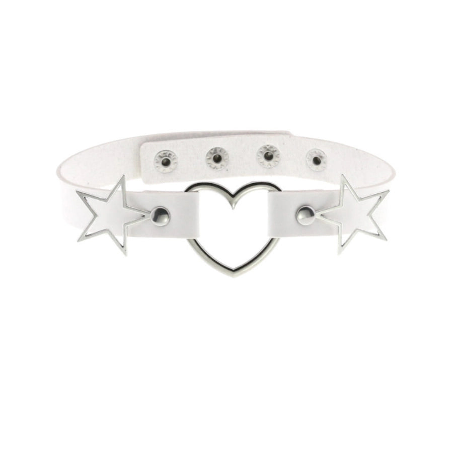 Simple Style Star Heart Shape Pu Leather Choker