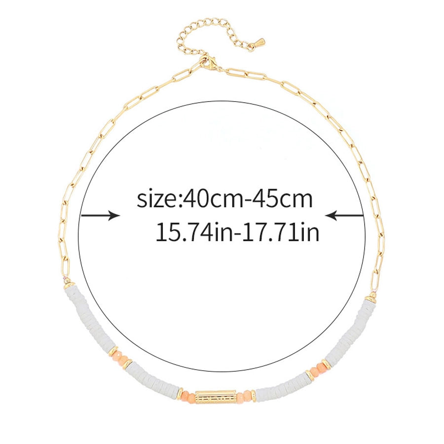 Casual Luxurious Irregular 304 Stainless Steel Shell Copper Paperclip Chain snake chain Layered Necklaces