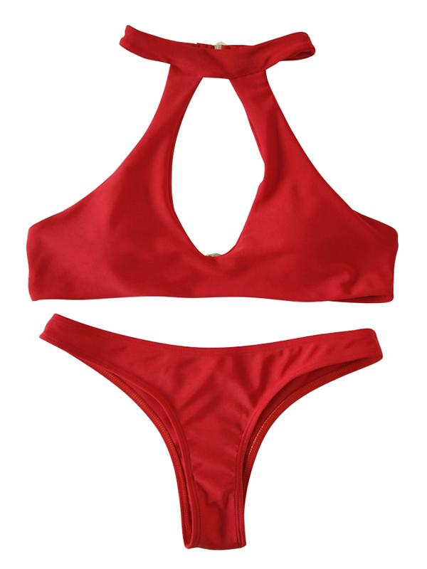 4 Colors Sexy Halter-neck Bikinis Swimwear