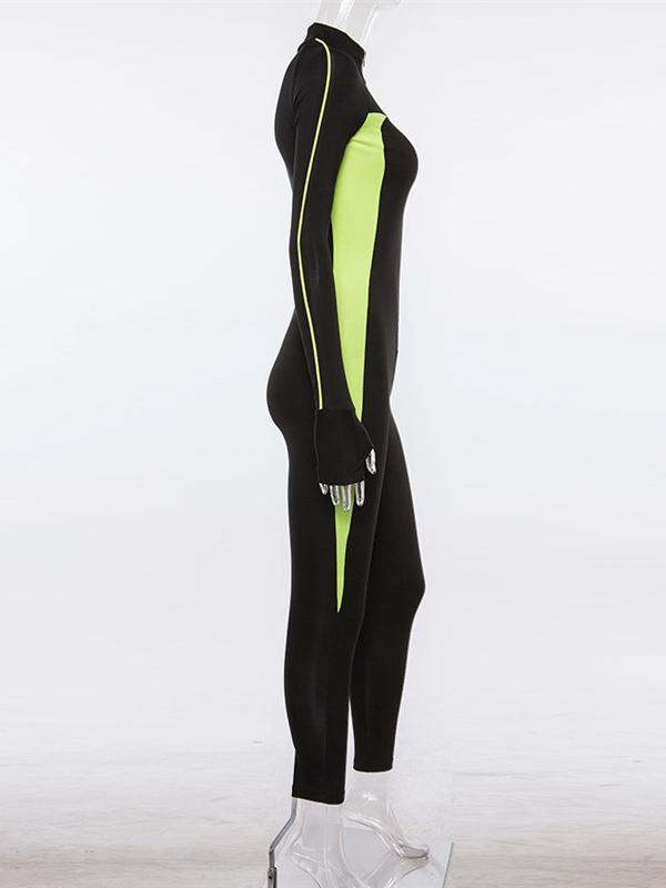 Fashion Color-block Yoga Jumpsuits