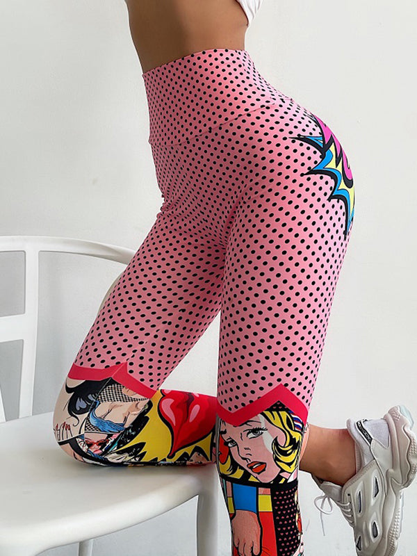 Polka-Dot Printing Leggings