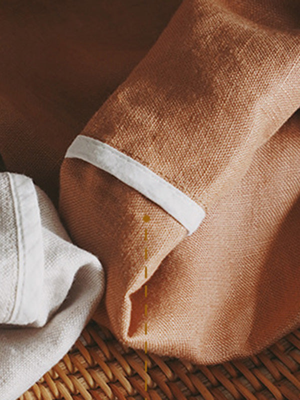 Casual Linen Drawstring Elasticity Waist Loose Shorts