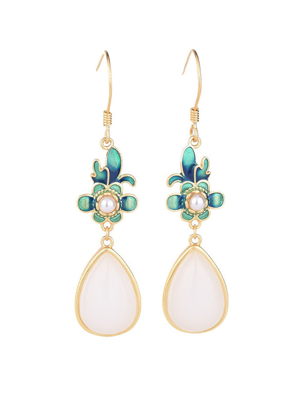 Original Flower-Embellished Split-Joint Earrings Accessories