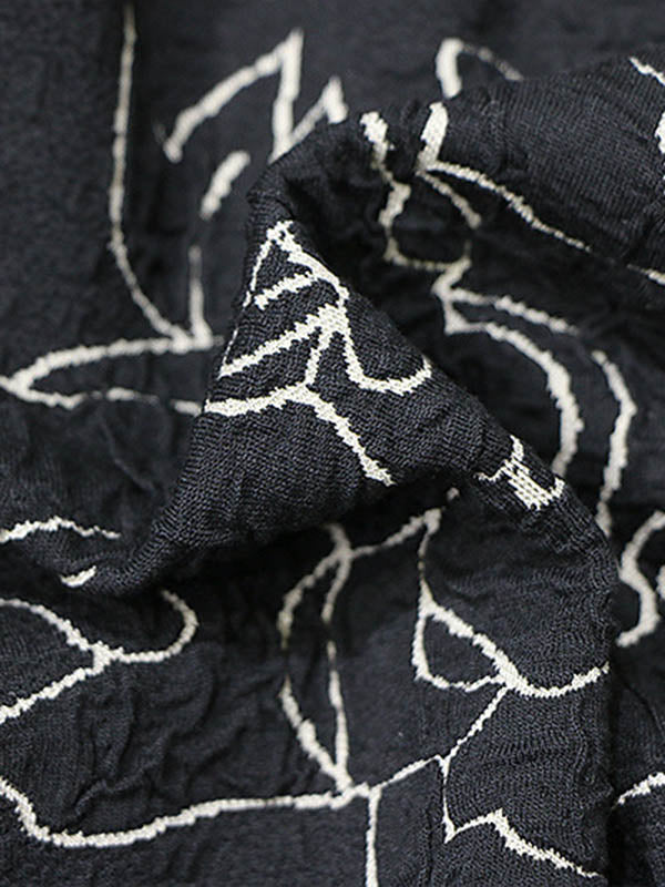 Vintage Loose Irregular Floral Printed Hooded Outwear
