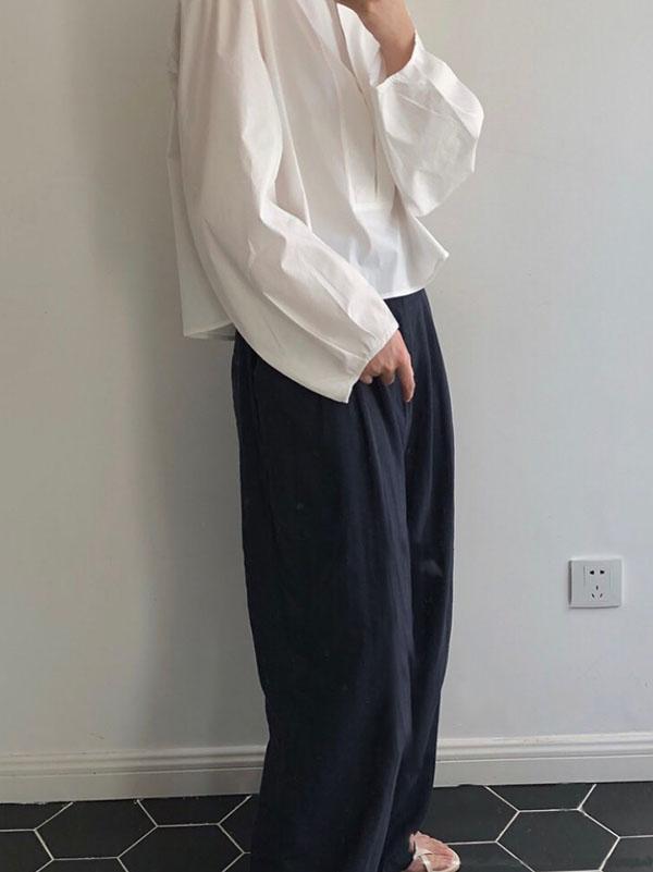 SIMPLE RETRO LOOSE WHITE SHIRT