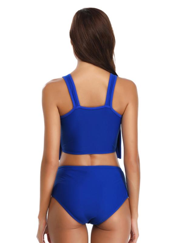 Sexy Solid Ruffle Bikinis Swimwear