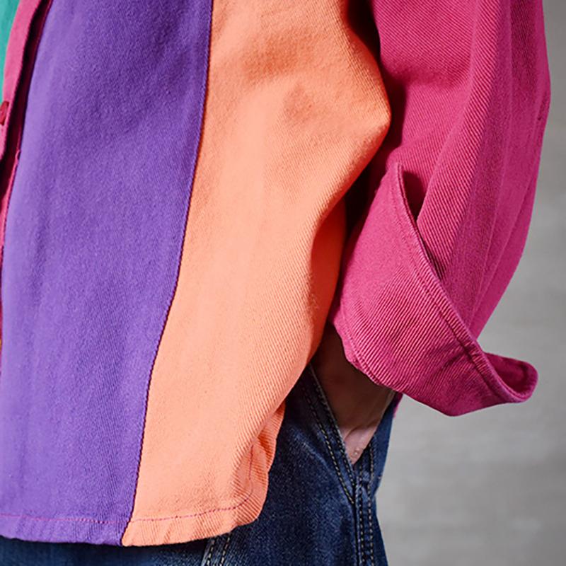 Buykud Colour Blocks Single Pocket Casual Shirt