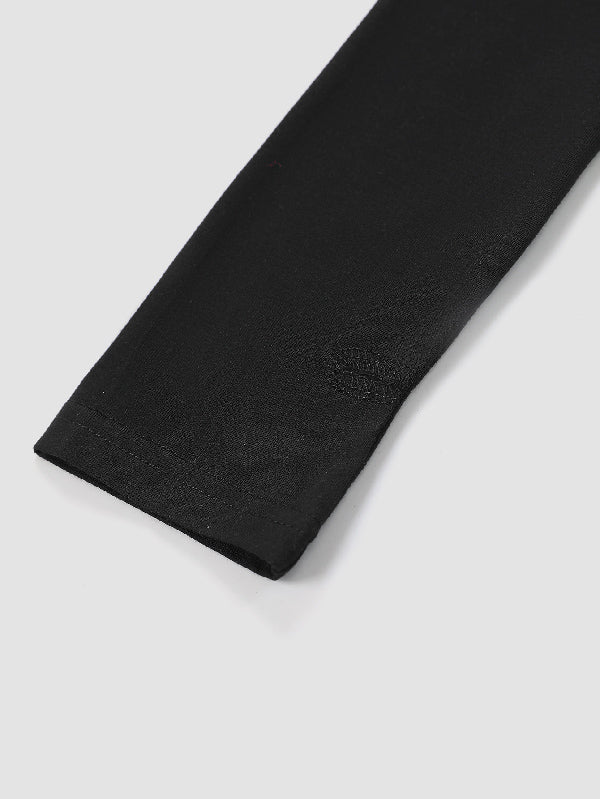 Stylish Solid Color One-Shoulder Long Sleeves T-Shirt Top