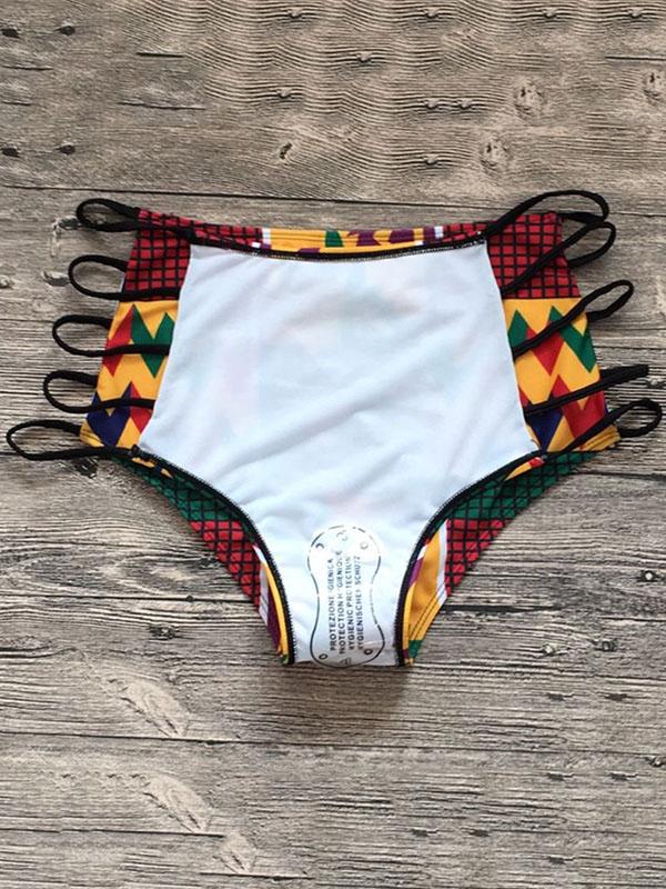 Ethnic Triangle Top With High Cut Panty Bikini Set