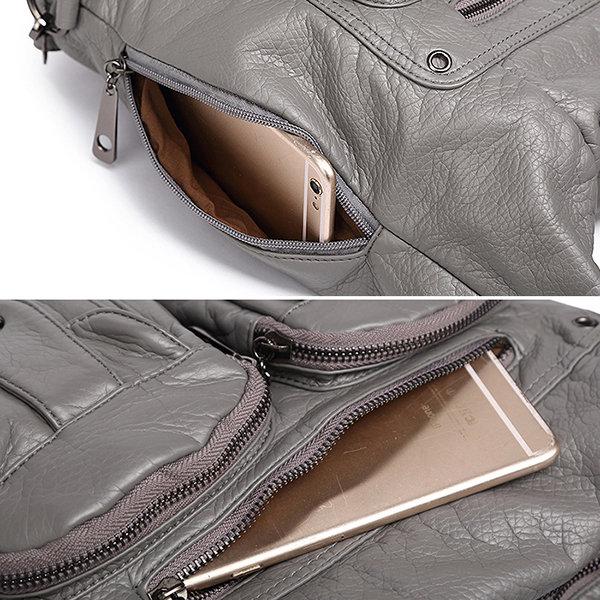 Multi-pockets Backpack Solid Multi-carry Crossbody Bag