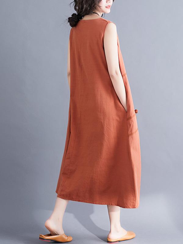 Casual Sleeveless A-line Long dress