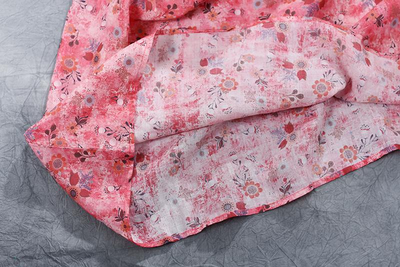Round Neck Casual Loose Short Sleeve Summer Pink Dress