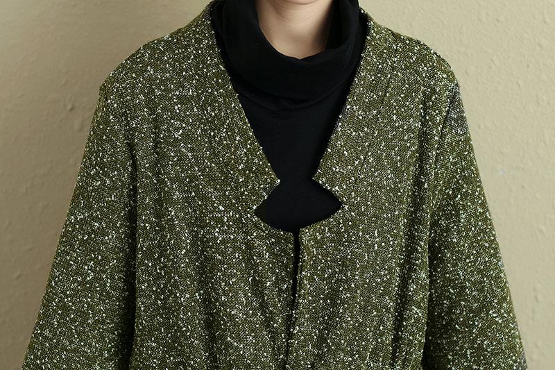 Women Lacing Long Sleeve Pleated Casual Coat