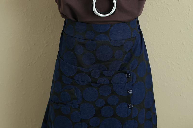 Autumn Women Casual Double Layer Polka Dots Skirt