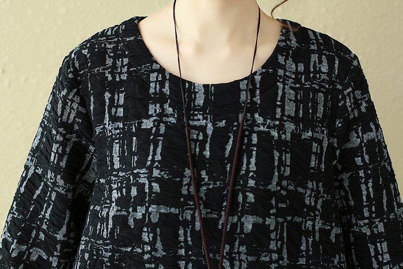 Women Casual Long Sleeve Round Neck Dress