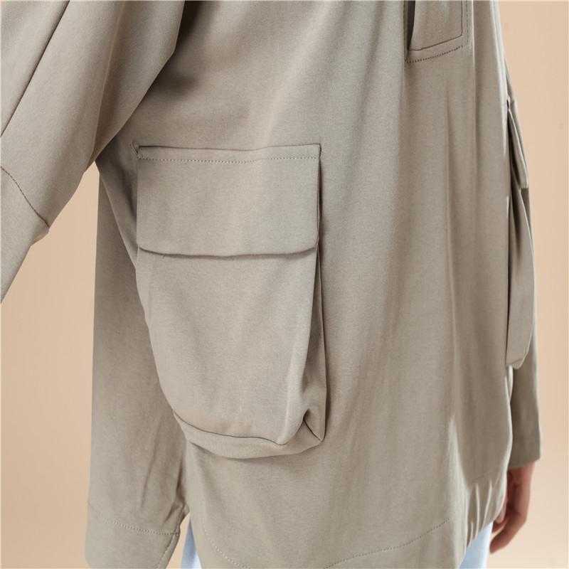Leisure Women Autumn Long Sleeves Black Hoodie Shirt
