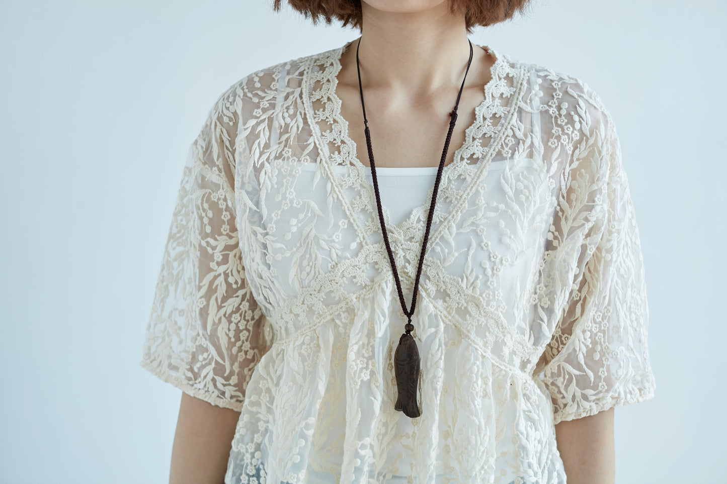 Women V Neck Embroidery Two Piece Set Tops