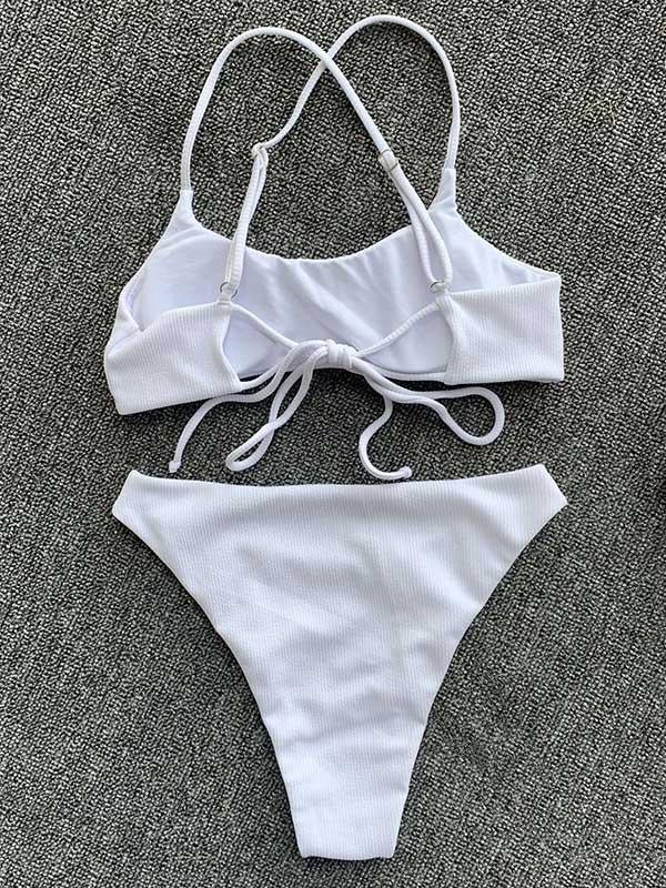 Simple Crisscross Bikini Swimsuit