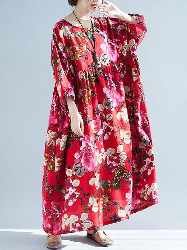 National Style Colorful Cotton Long Dress