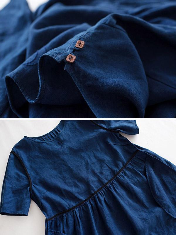 2019 Summer New Loose Embroidery Solid Dress