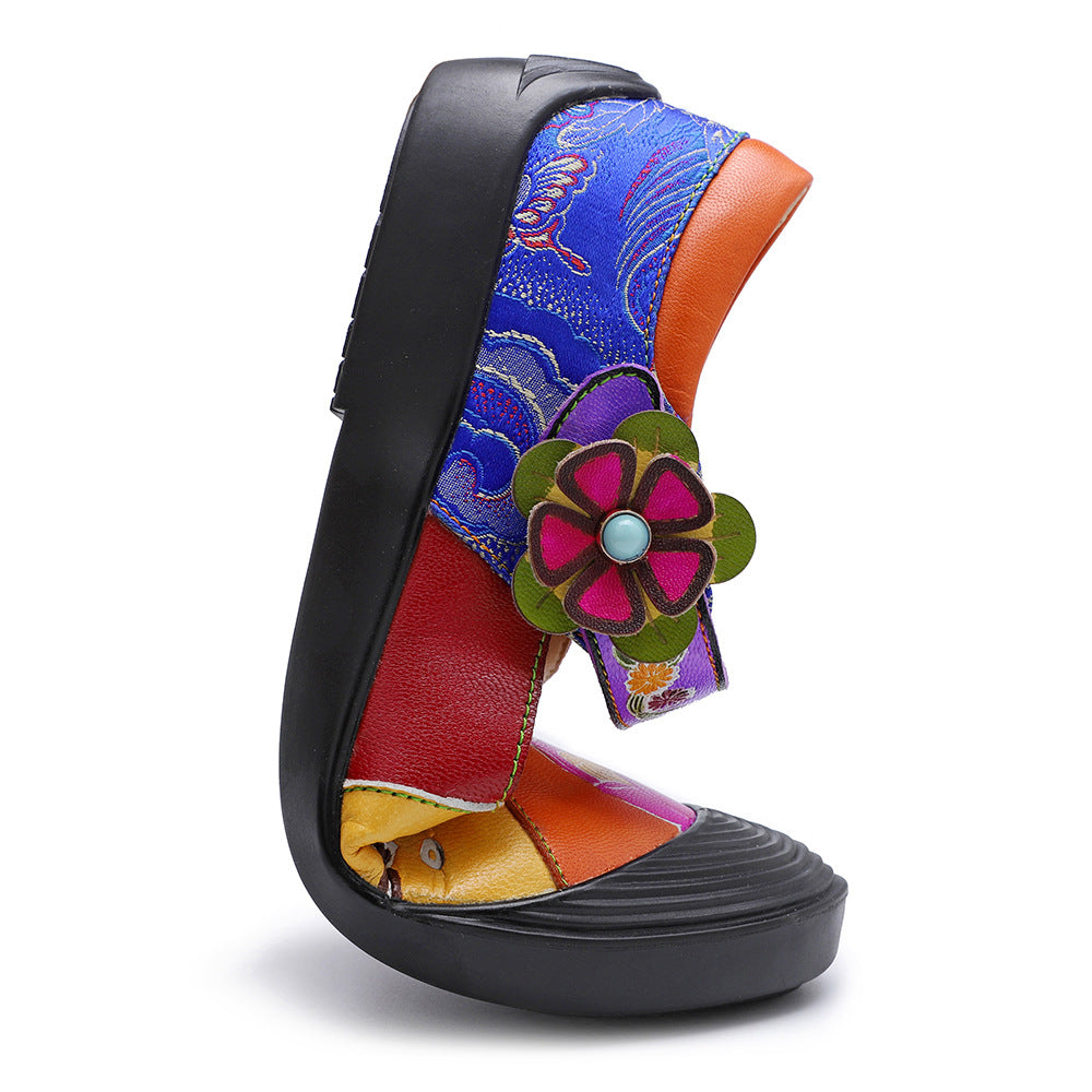 Pure handmade leather flat shoes