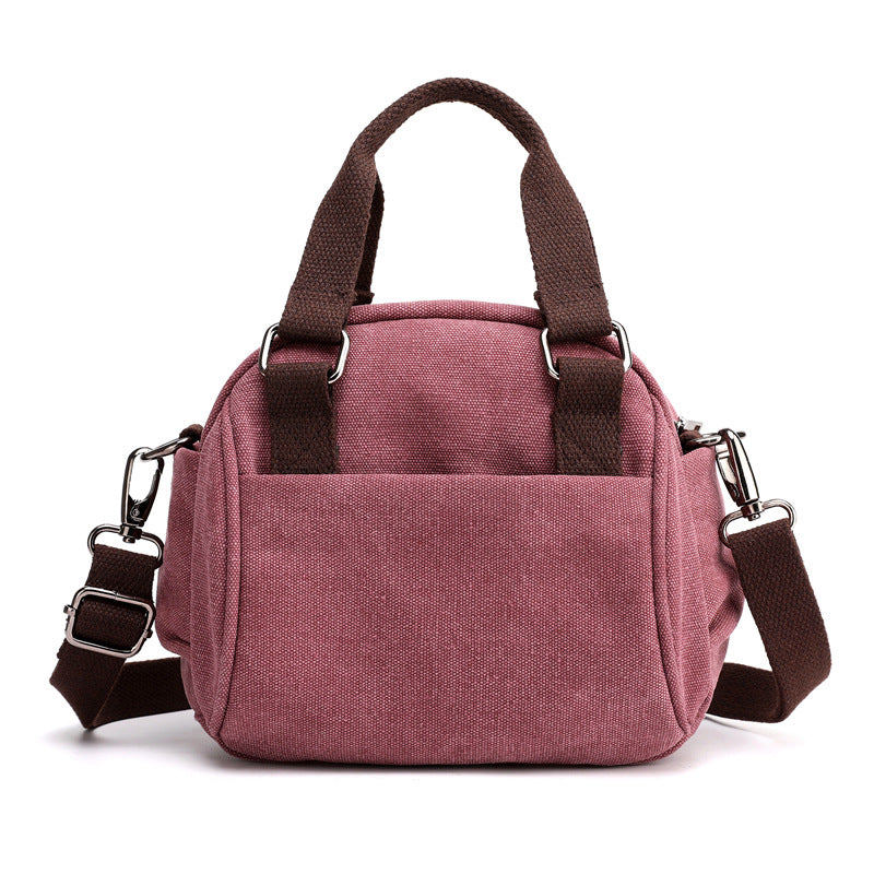 Handbag women's bag 2019 new leisure commuting small cloth bag versatile solid color women's Shoulder Bag Canvas women's bag