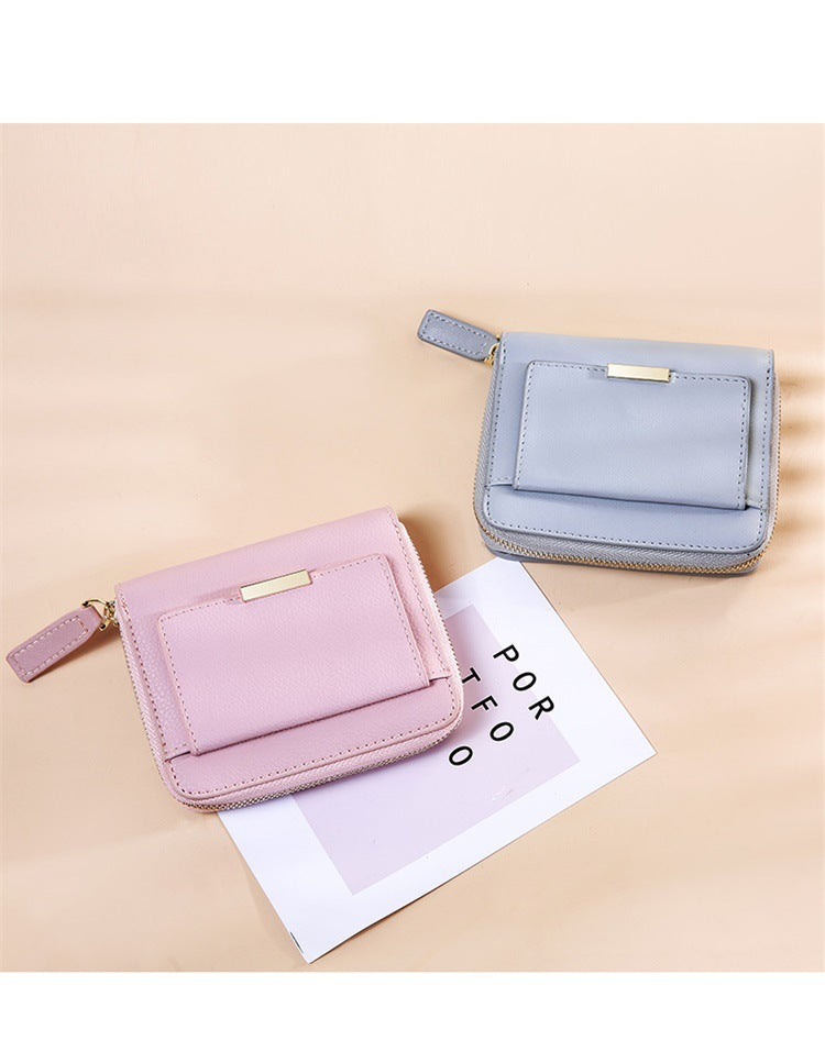 Fashionable and simple card position Leather Wallet