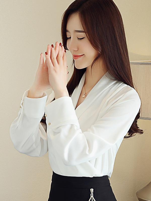 Simple Satin Ruffled Base Shirt