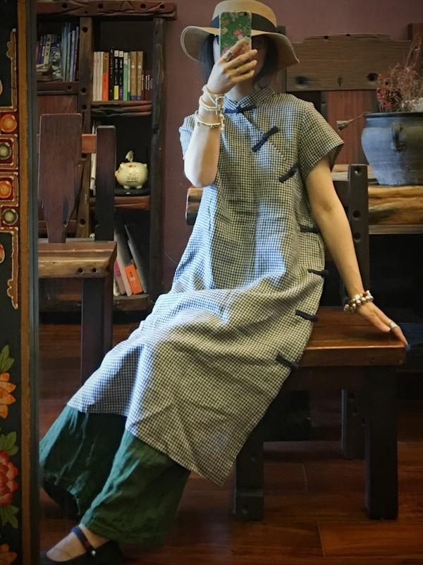 NATIONAL LINEN ORIGINAL BUTTON DRESS